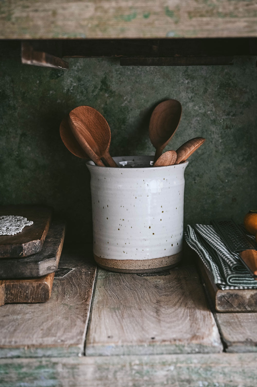 Speckled Utensil Crock