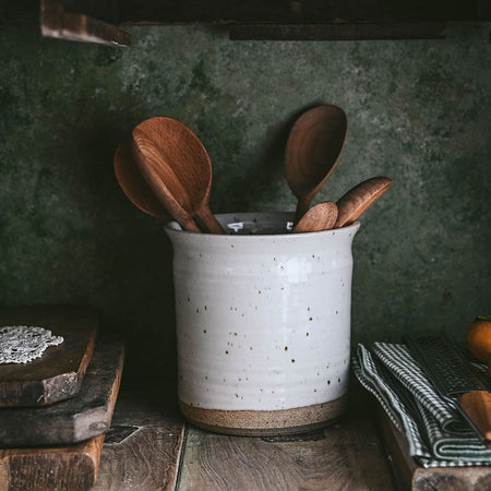 Roan Iris Speckled Utensil Crock