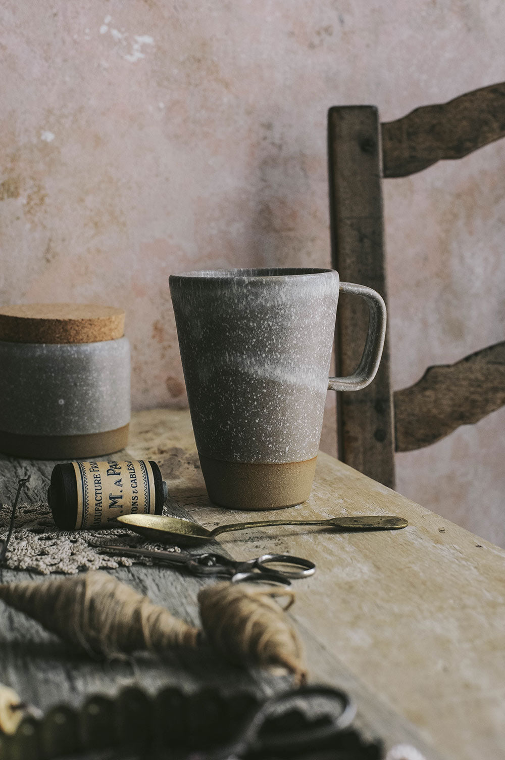 Tall Ceramic Coffee Mug - Dark