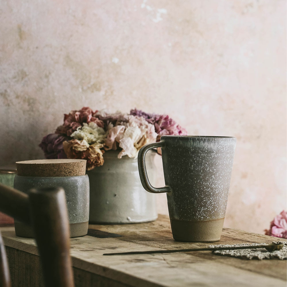 Tall Ceramic Coffee Mug - Dark