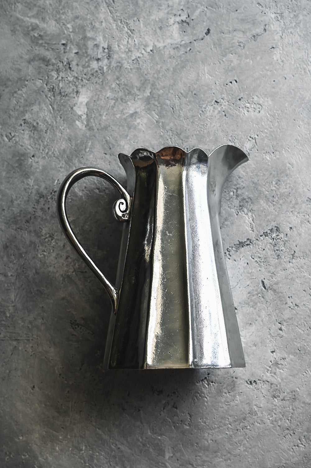 Handcrafted Tall Pewter Pitcher Vase