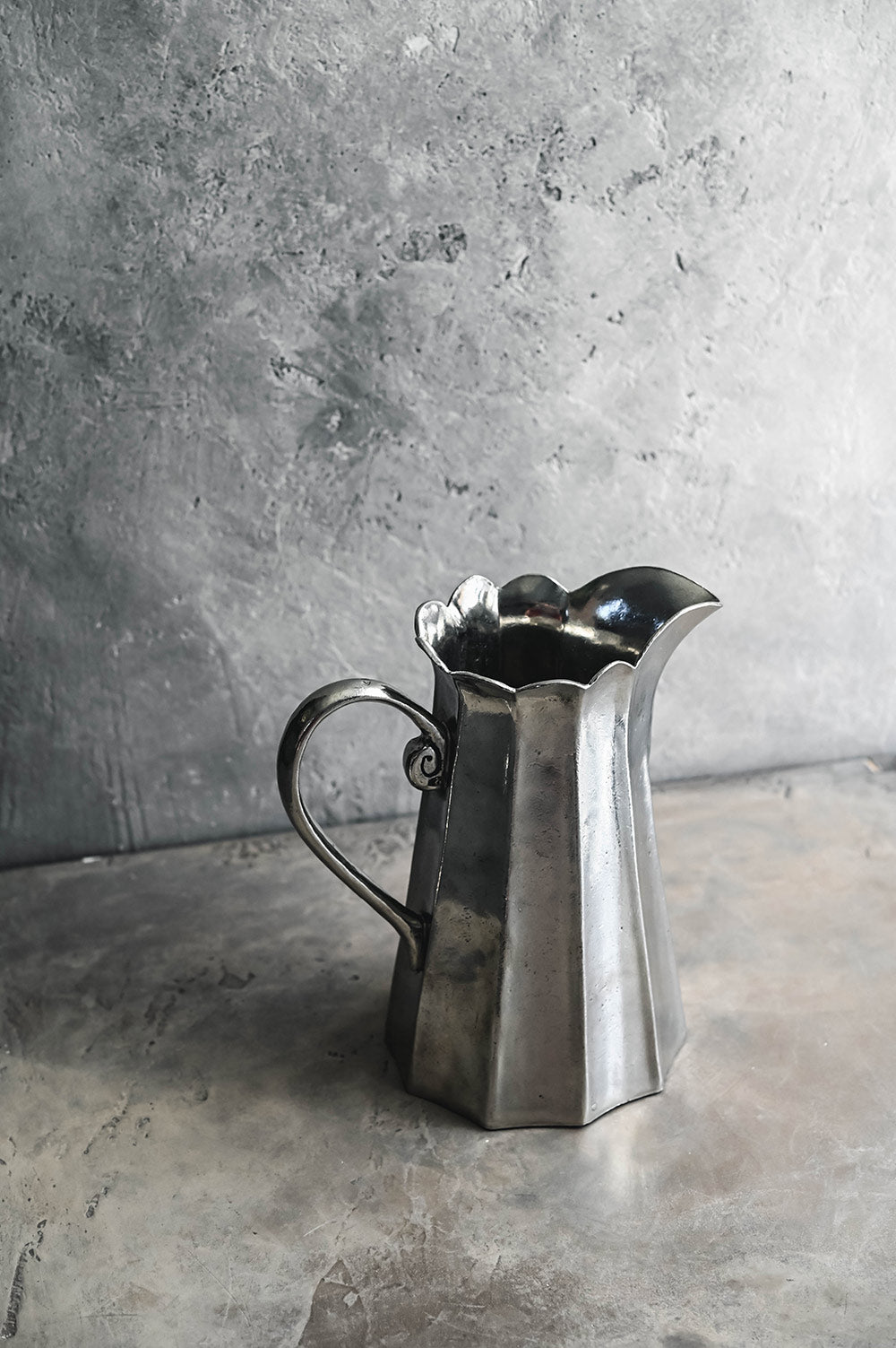 Handcrafted Tall Pewter Pitcher Vase