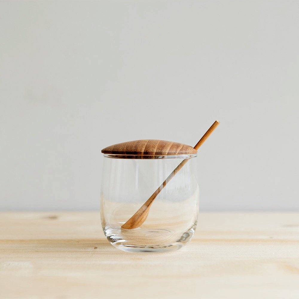 Teak & Glass Mini Spice Jar