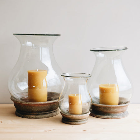 Aged Terracotta Hurricane Lantern