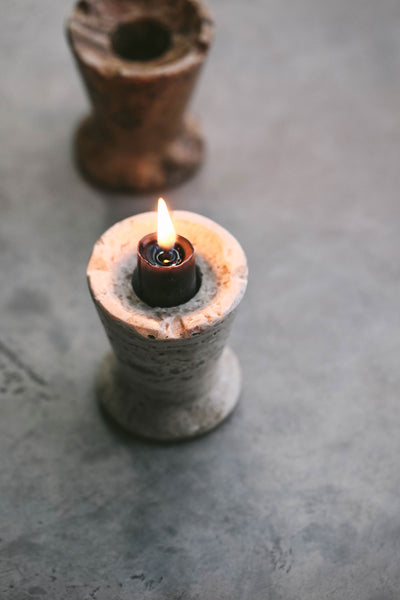 Travertine Candle Holder