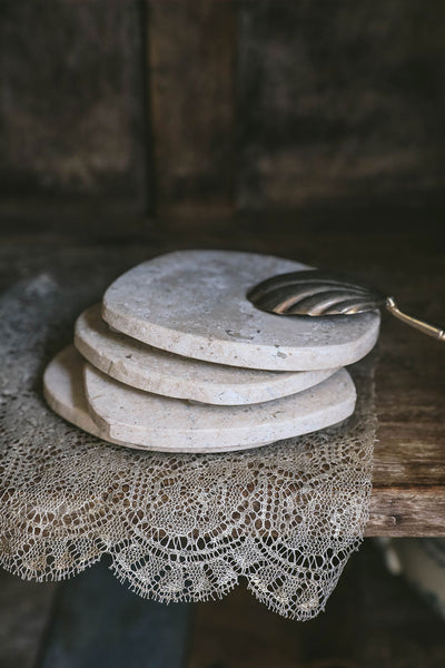 Travertine Coaster Set