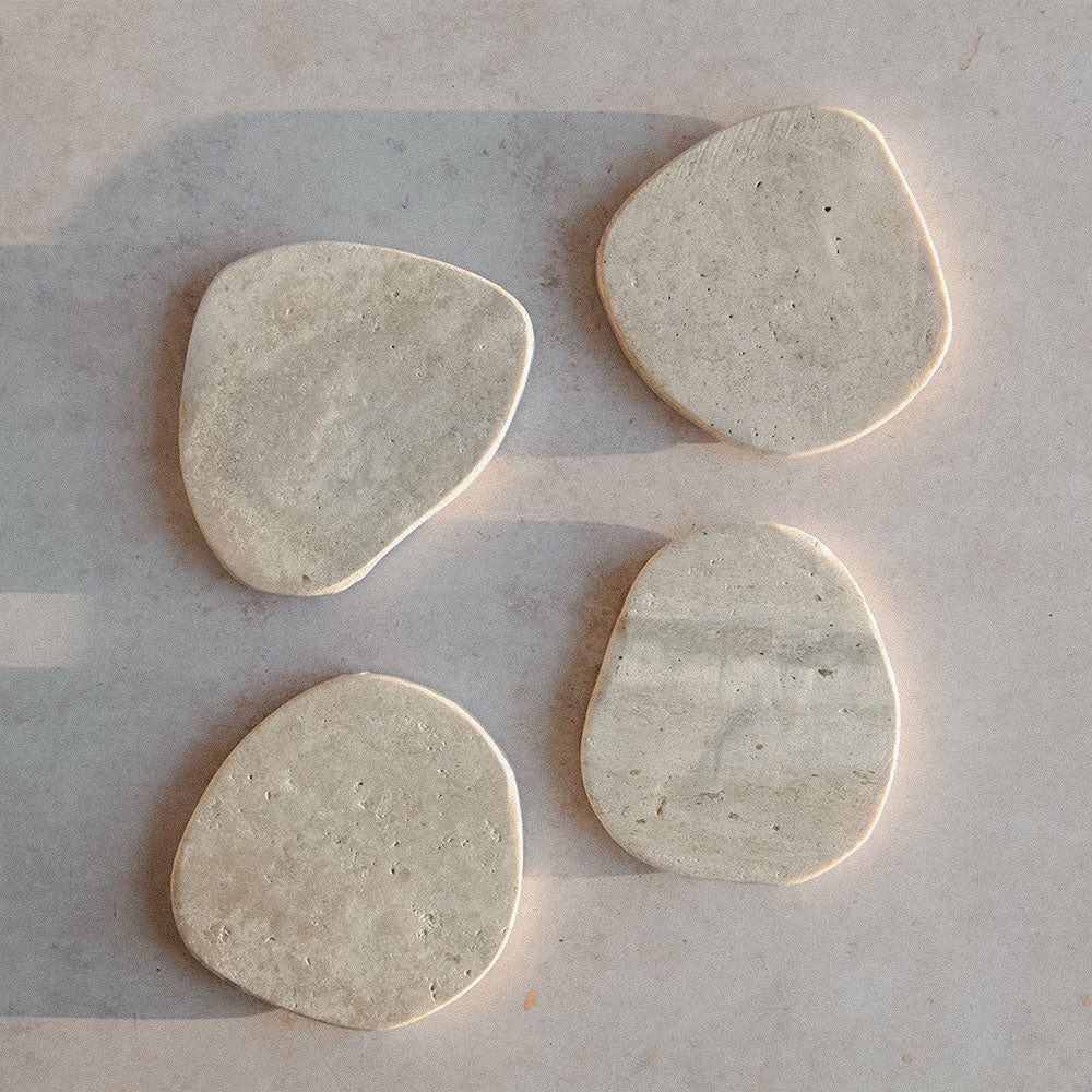 Travertine Coaster Set