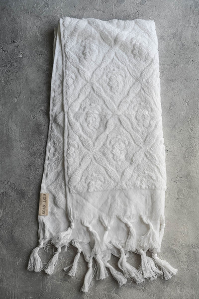 Bloom Cotton Turkish Towel - White