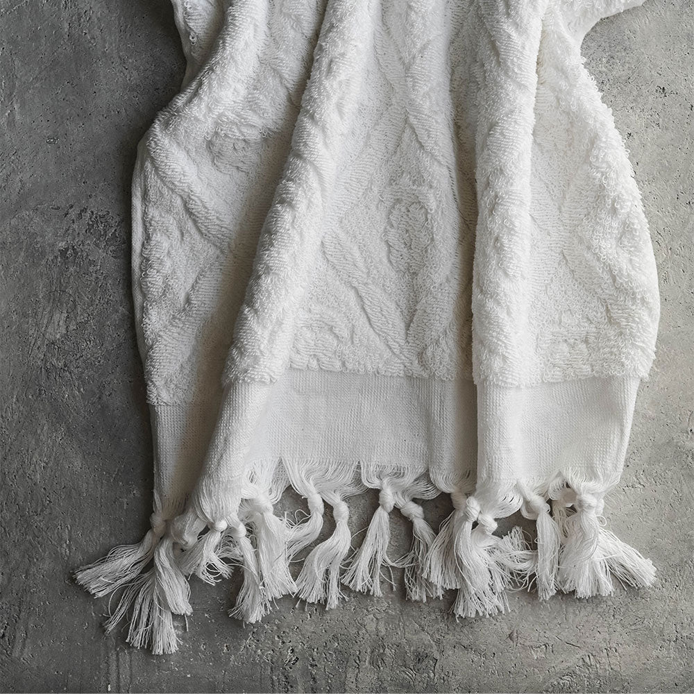 Bloom Cotton Turkish Towel - White