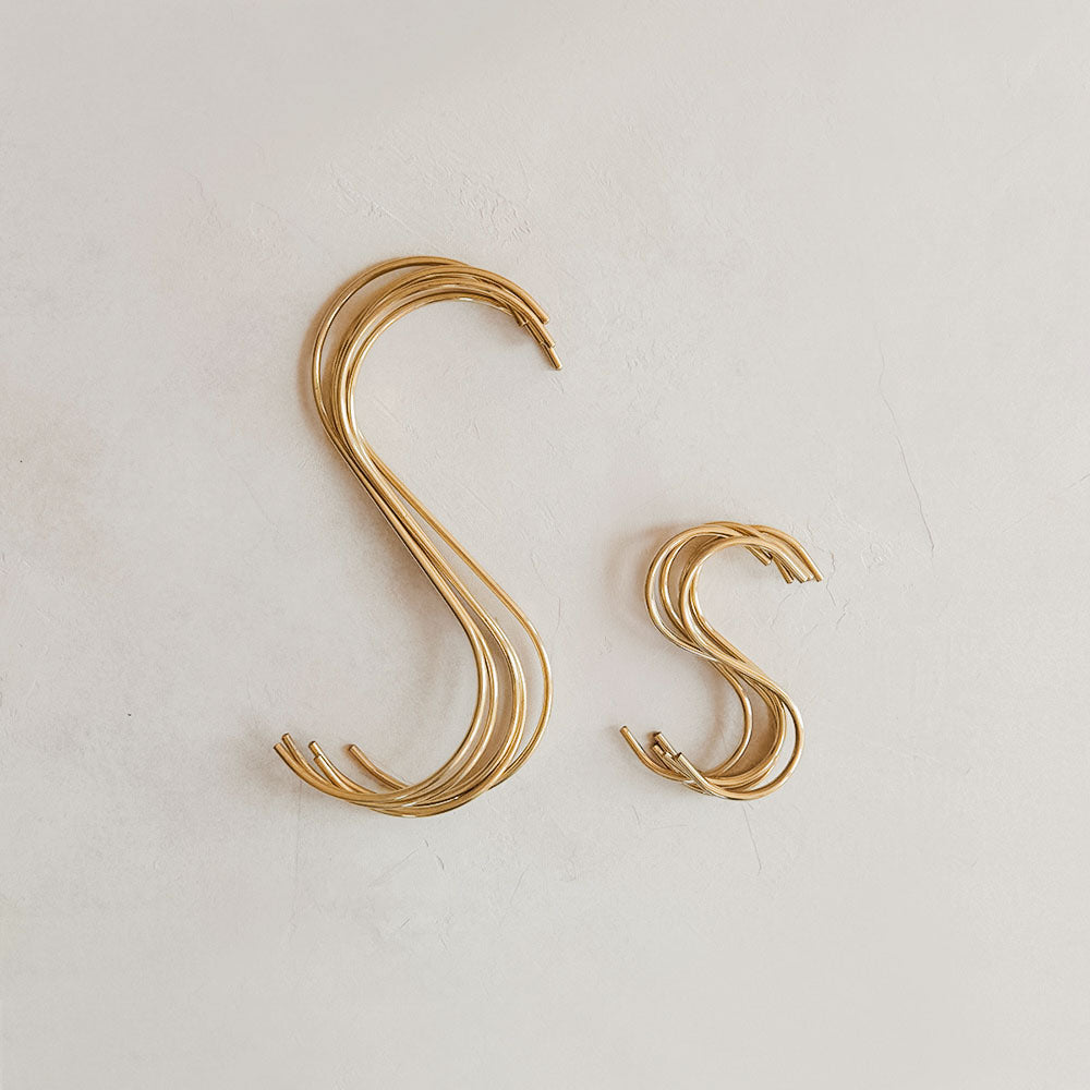 S Utility Hook - Unlacquered Brass