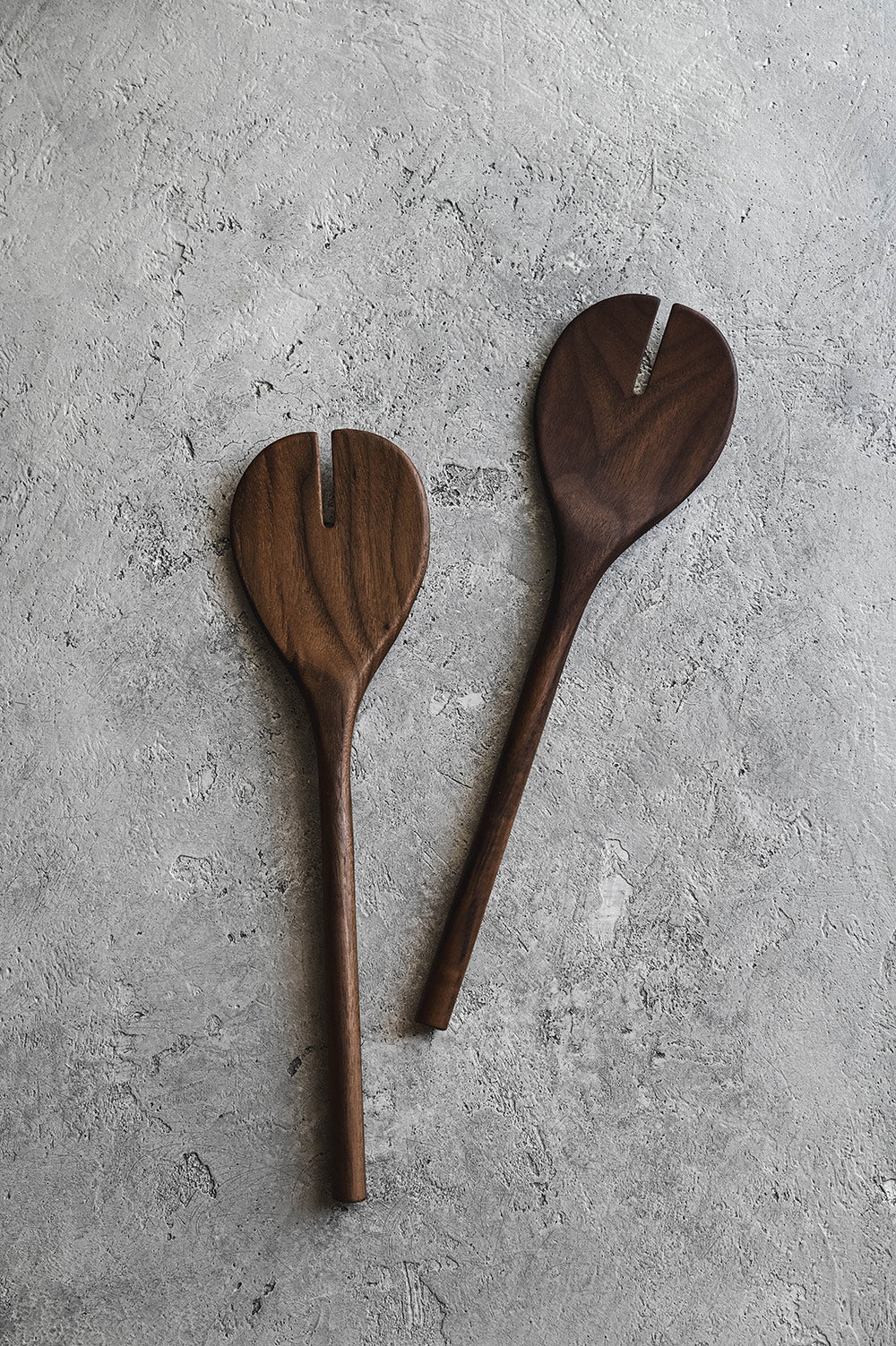 Hand Carved Walnut Salad Servers