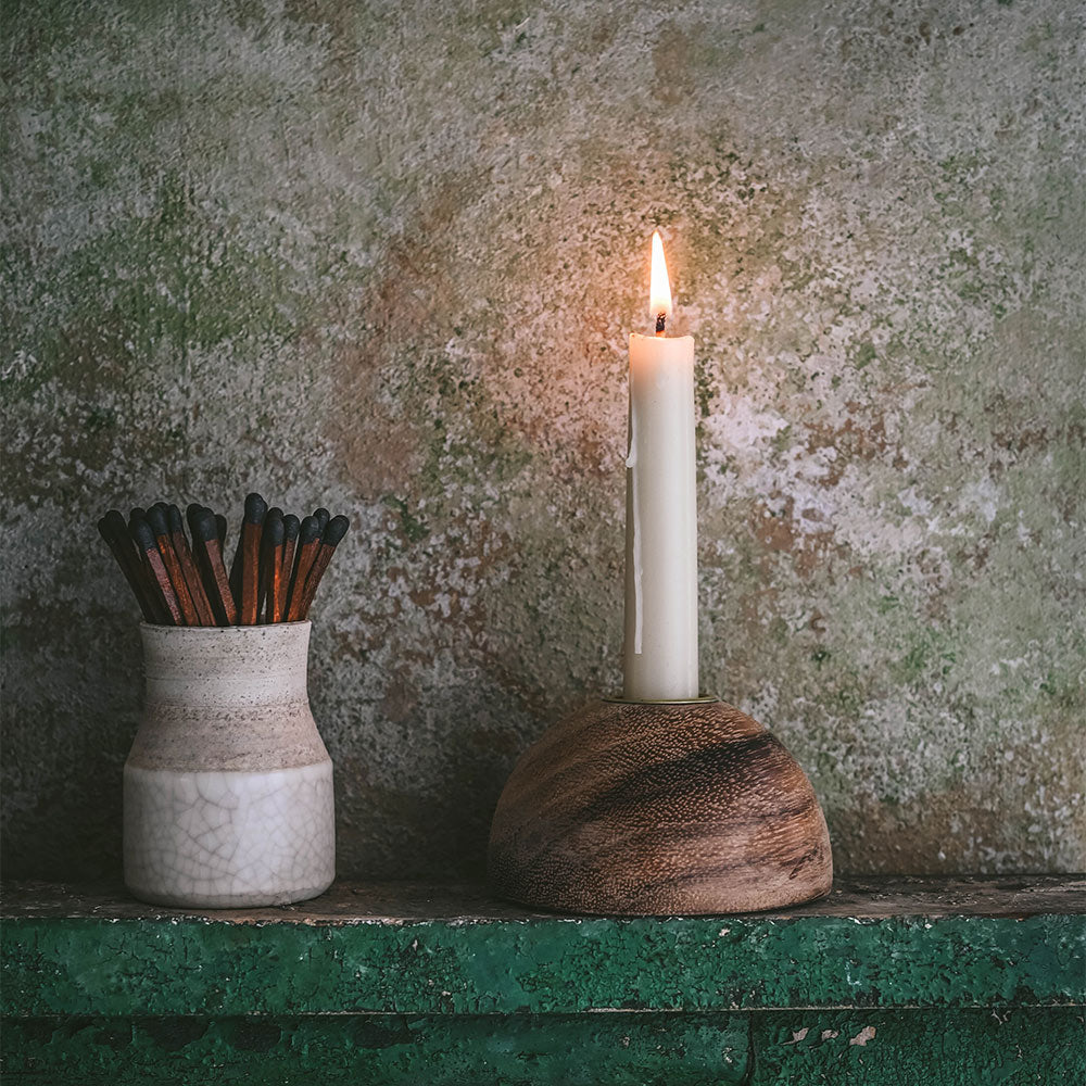 Walnut Taper Candle Holder