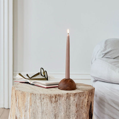 Walnut Taper Candle Holder