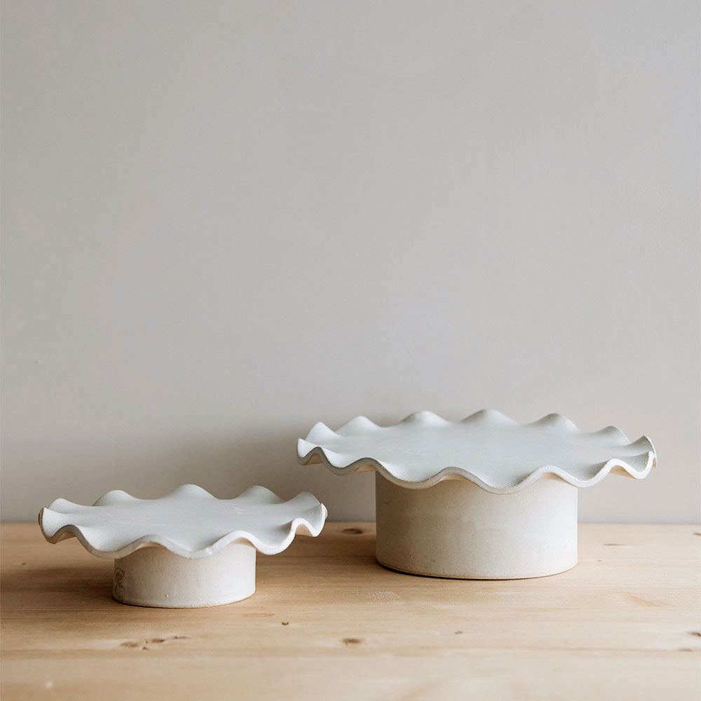 Ceramic Wave Pedestal Cake Stand