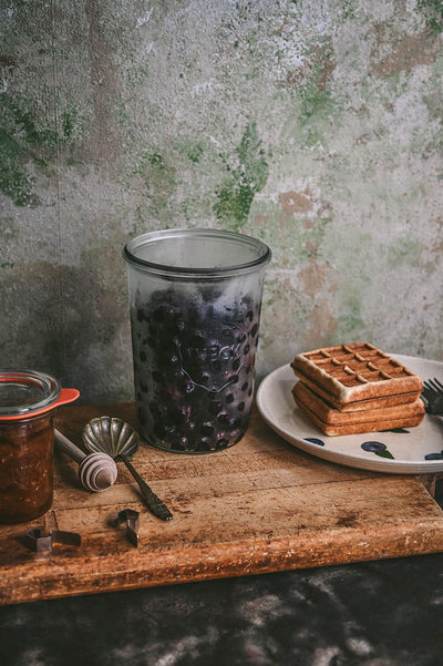 Wooden Top Glass Storage Jar