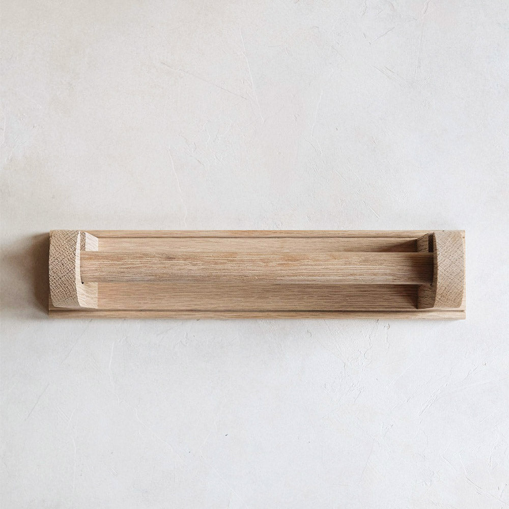 Mounted Oak Paper Towel Holder