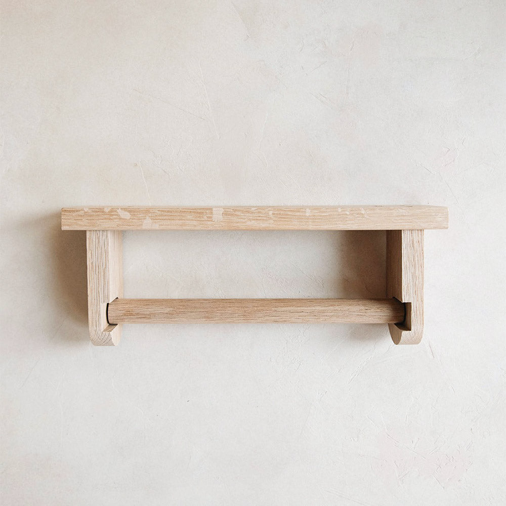 Mounted Oak Paper Towel Holder