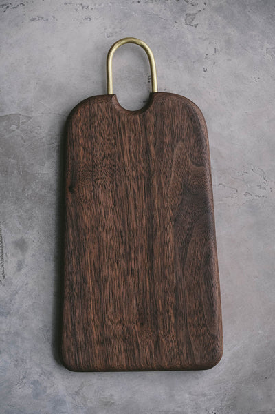 Hanging Walnut Board - Brass Handle