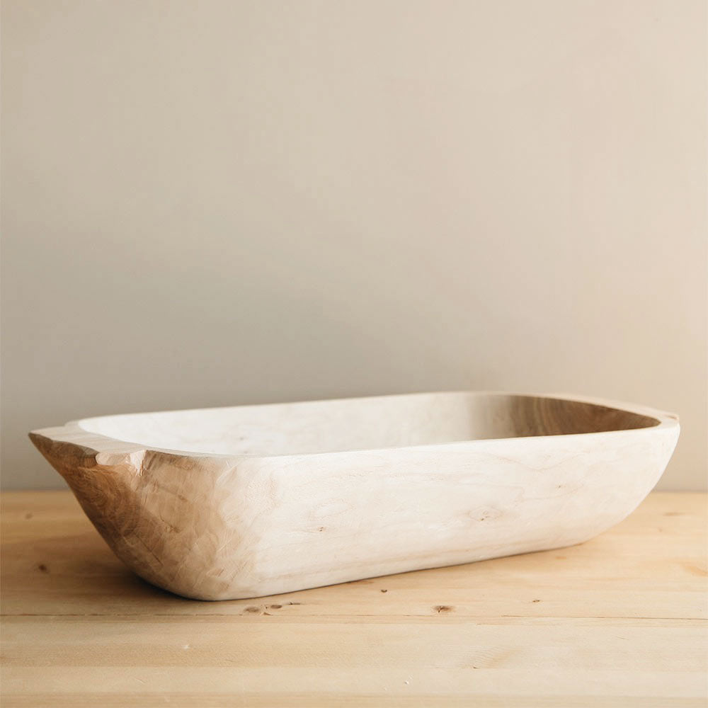 Hand-carved Wooden Dough Bowl