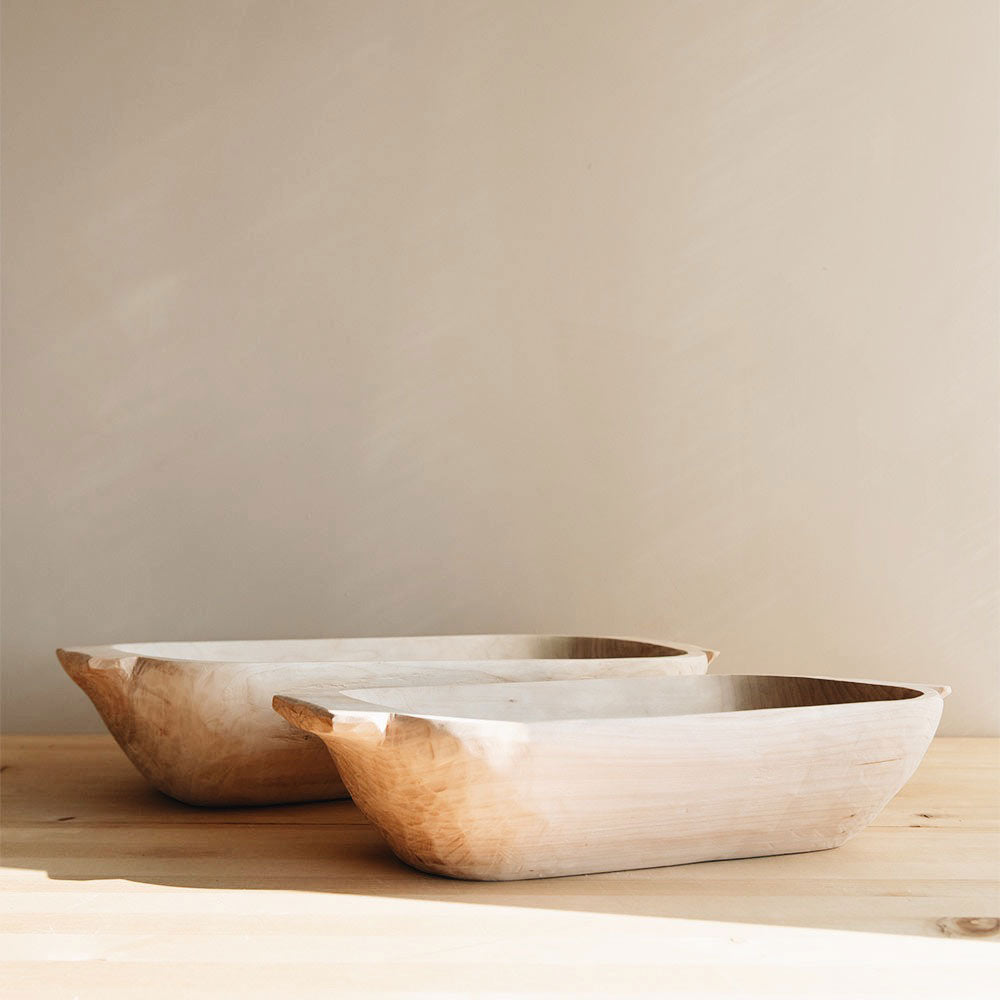 Hand-carved Wooden Dough Bowl