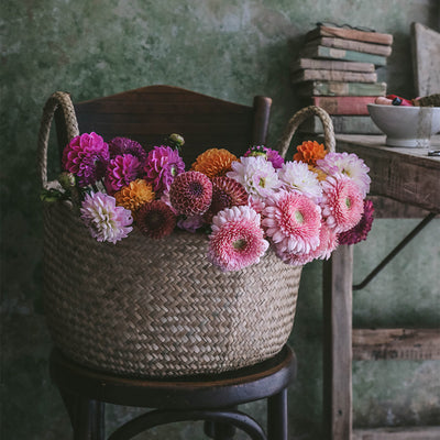 Woven Floor Basket With Handles