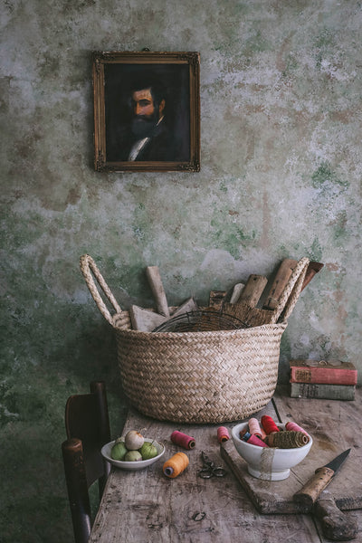 Woven Floor Basket With Handles