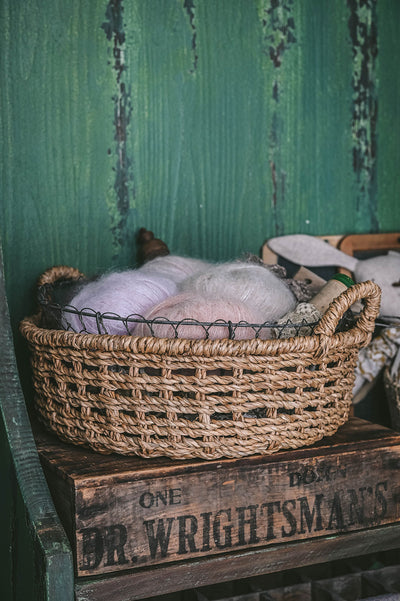 Woven Open Weave Wicker Basket