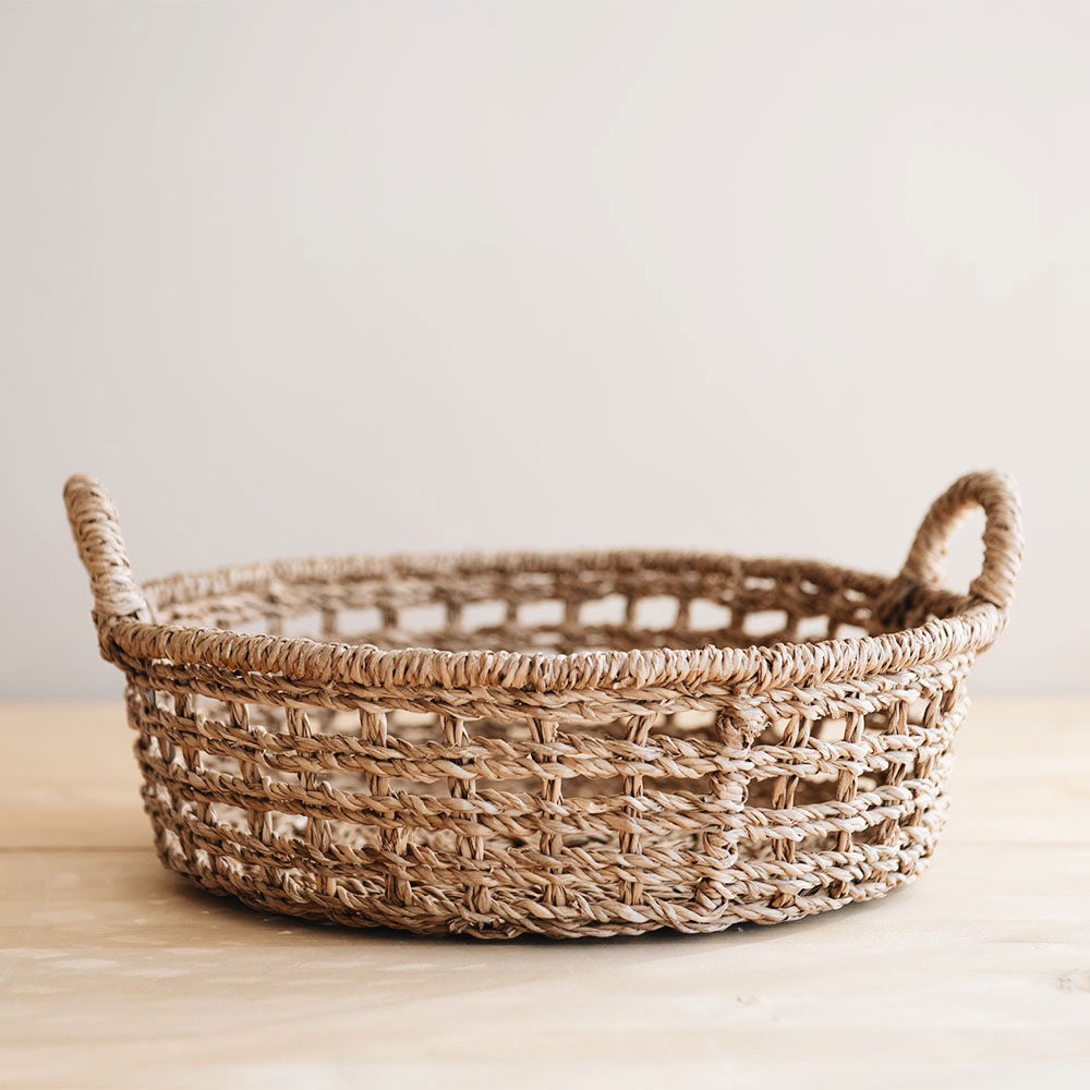 Woven Open Weave Wicker Basket