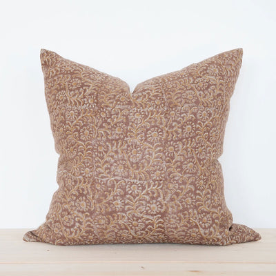 Linen Hand Block-Printed Pillow Cover Set No. 0929