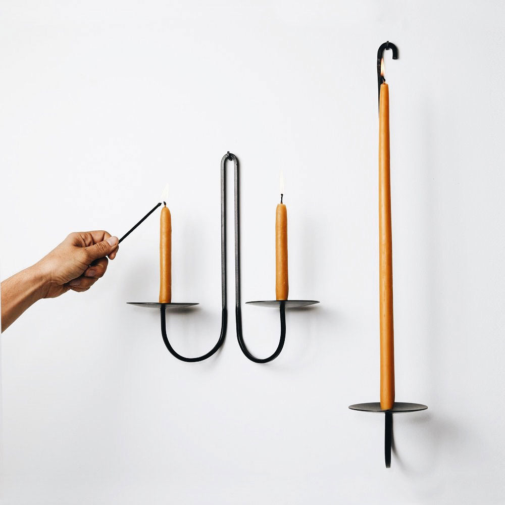 Hand Forged Iron Candle Holder - Single Arm – roaniris.co