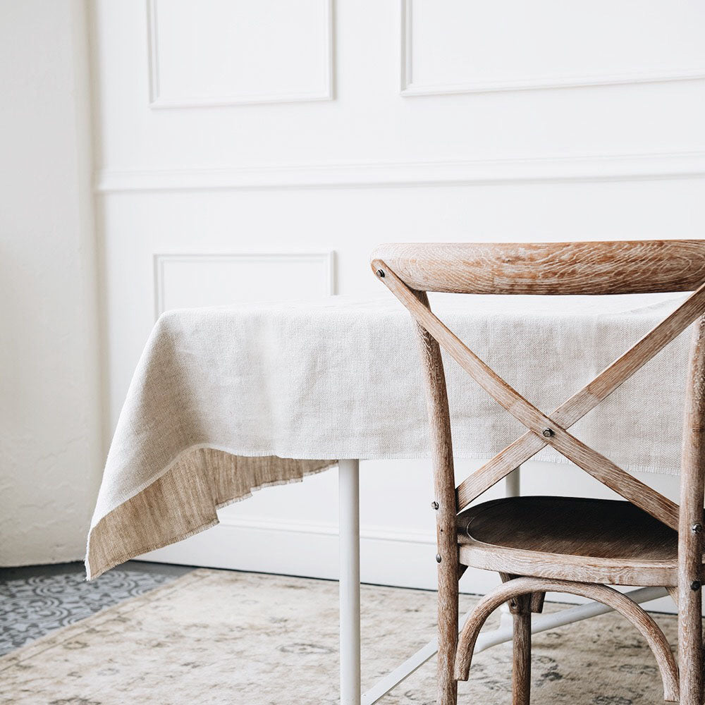 Fringed Linen Tablecloth