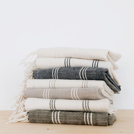 Livingston Hand Towel - Natural with Charcoal