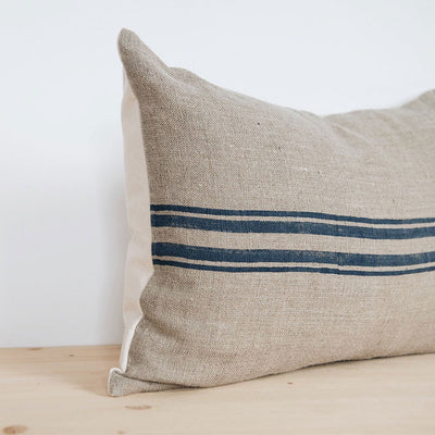 Linen Hand Block-Printed Pillow Cover No. 0522