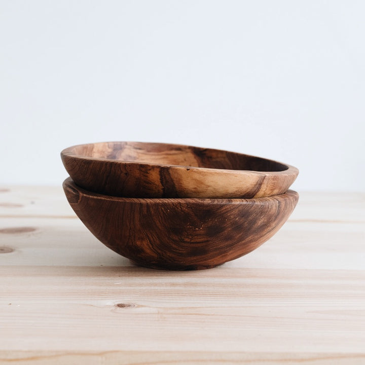 Kenya Hand Carved Natural Olive Wood Bowl shops Set